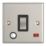 Contactum iConic 20A 1-Gang DP Control Switch & Flex Outlet Brushed Steel with Neon with Black Inserts
