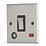 Contactum iConic 20A 1-Gang DP Control Switch & Flex Outlet Brushed Steel with Neon with Black Inserts