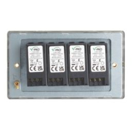 Contactum Lyric 4-Gang 2-Way  Dimmer Switch  Brushed Brass