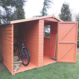 Shire  6' 6" x 6' (Nominal) Apex Timber Shed with Log Store