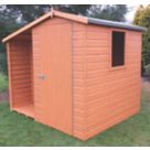 Shire  6' 6" x 6' (Nominal) Apex Timber Shed with Log Store