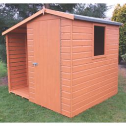 Shire  6' 6" x 6' (Nominal) Apex Timber Shed with Log Store
