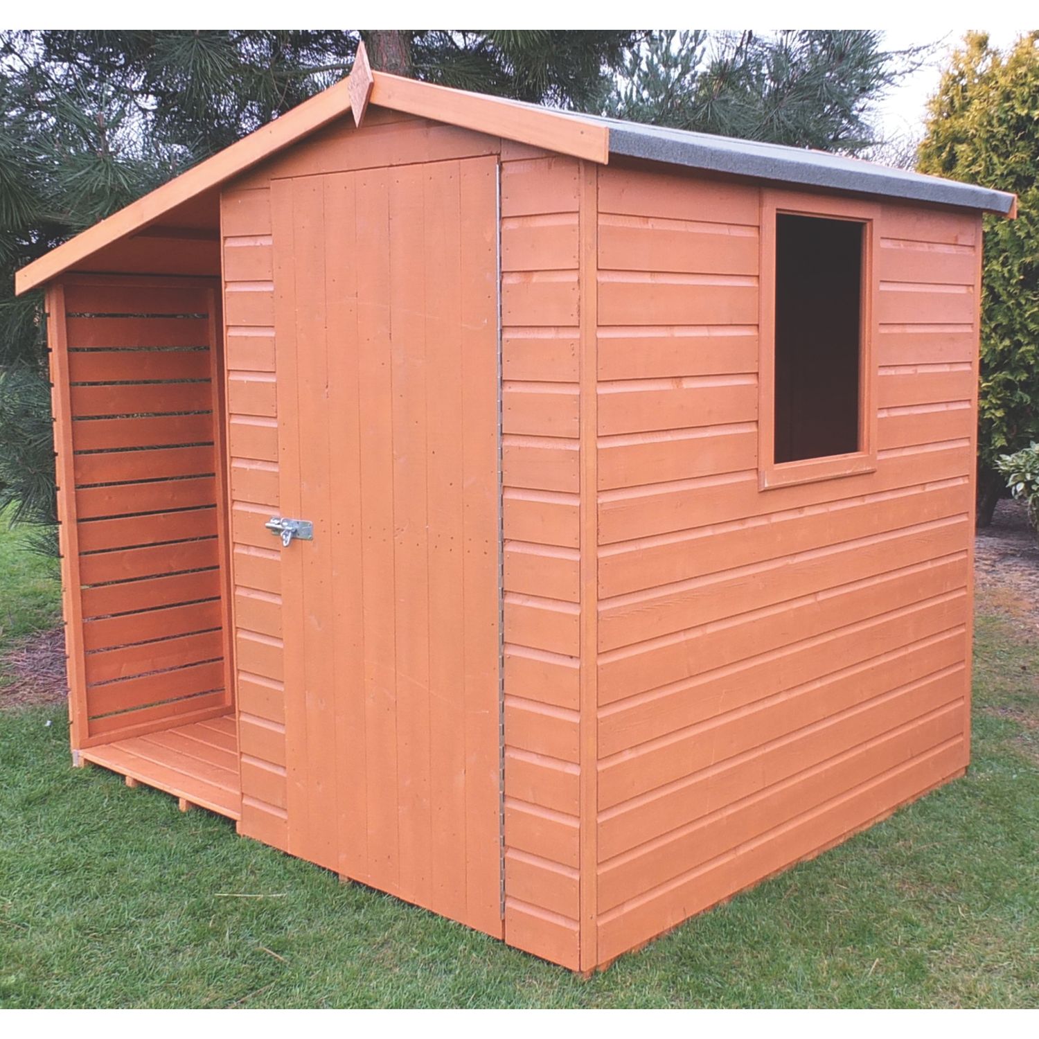 Shire 6' 6" x 6' (Nominal) Apex Timber Shed with Log Store (400TJ)