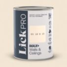 LickPro Max+ 1Ltr Cream BS 10 B 15 Matt Emulsion  Paint