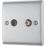 British General Nexus Metal 1-Gang Duplex TV Socket Brushed Steel