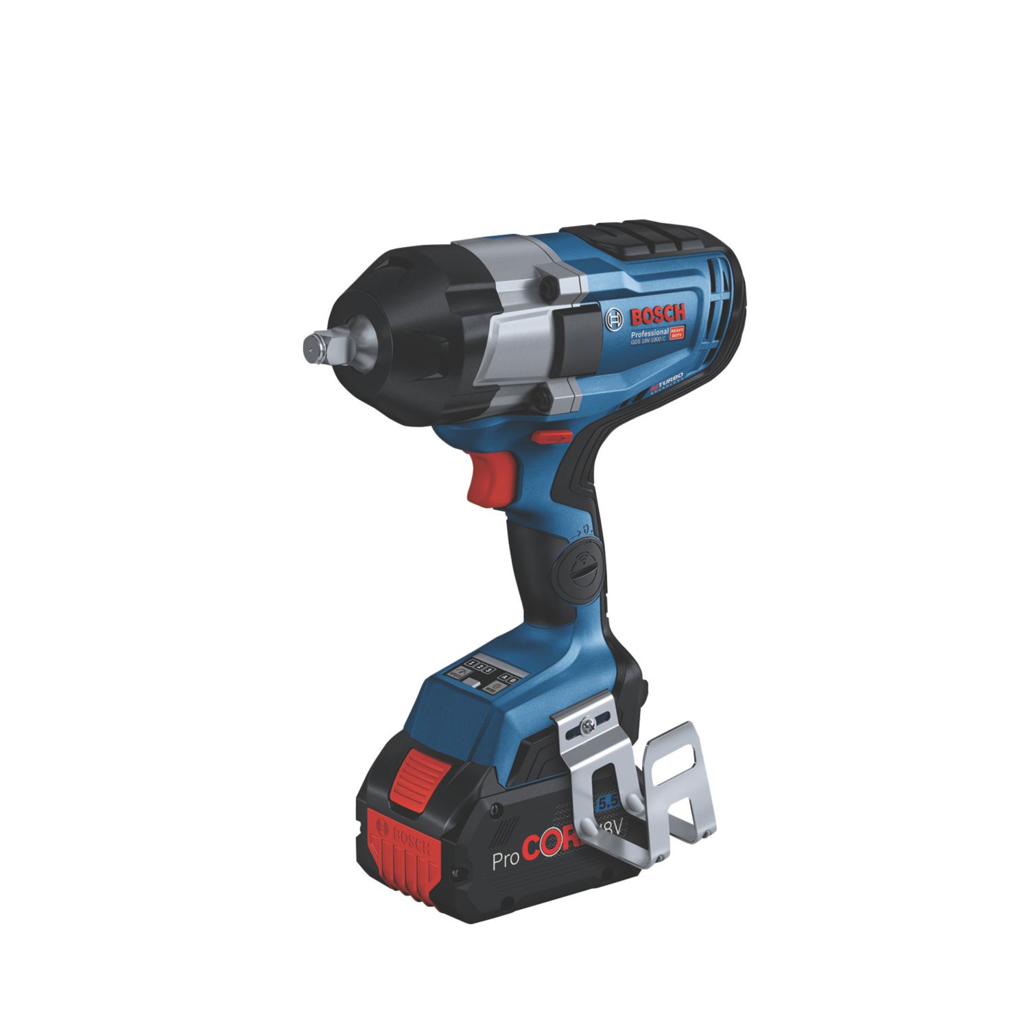 Bosch GDS 18V-1000 C Professional 18V 2 x 5.0Ah Li-Ion ProCORE18V Brushless Cordless BITURBO Impact Wrench (400XK)