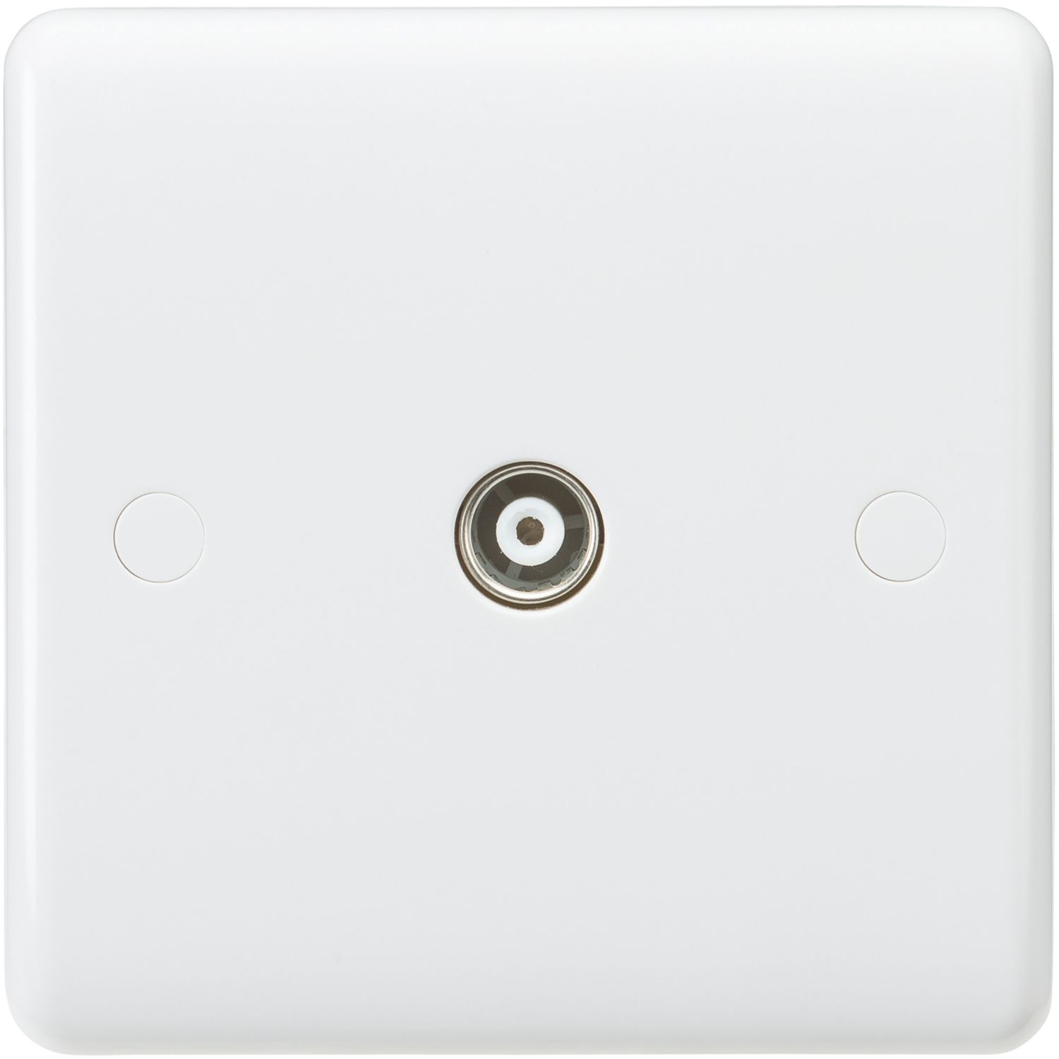 Knightsbridge Curved Edge 1-Gang Isolated Coaxial TV Socket White (400YA)