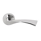 Serozzetta Breeze Fire Rated Lever on Rose Door Handles Pair Polished Chrome