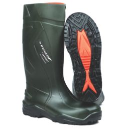 Dunlop Purofort+ Size 6  Green Steel Toe Cap Safety Wellies