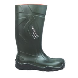 Dunlop Purofort+ Size 6  Green Steel Toe Cap Safety Wellies