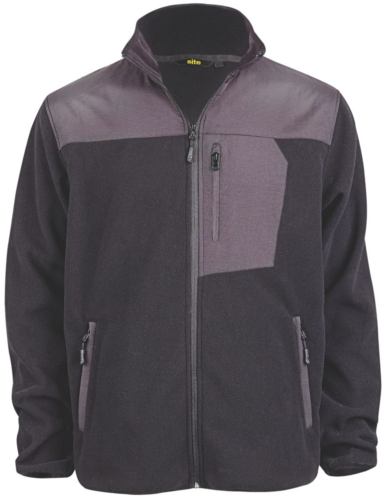 Site Teak Fleece Jacket Black Large 44" Chest
