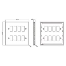 Knightsbridge  8-Module Grid Faceplate Antique Brass
