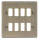 Knightsbridge  8-Module Grid Faceplate Antique Brass