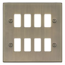 Knightsbridge  8-Module Grid Faceplate Antique Brass
