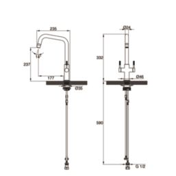 Clearwater Topaz U-Spout Monobloc Mixer Tap Brushed Nickel PVD