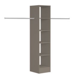 Spacepro  5-Shelf Tower Unit with Hanger Bar Stone Grey 450mm x 2100mm