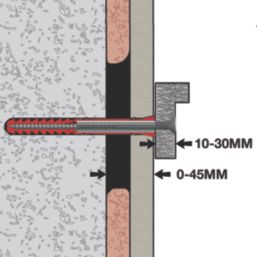 Corefix Connect Metal & Plastic 120 Heavy Duty Dot & Dab Wall Fixings 10mm x 95mm 24 Pack