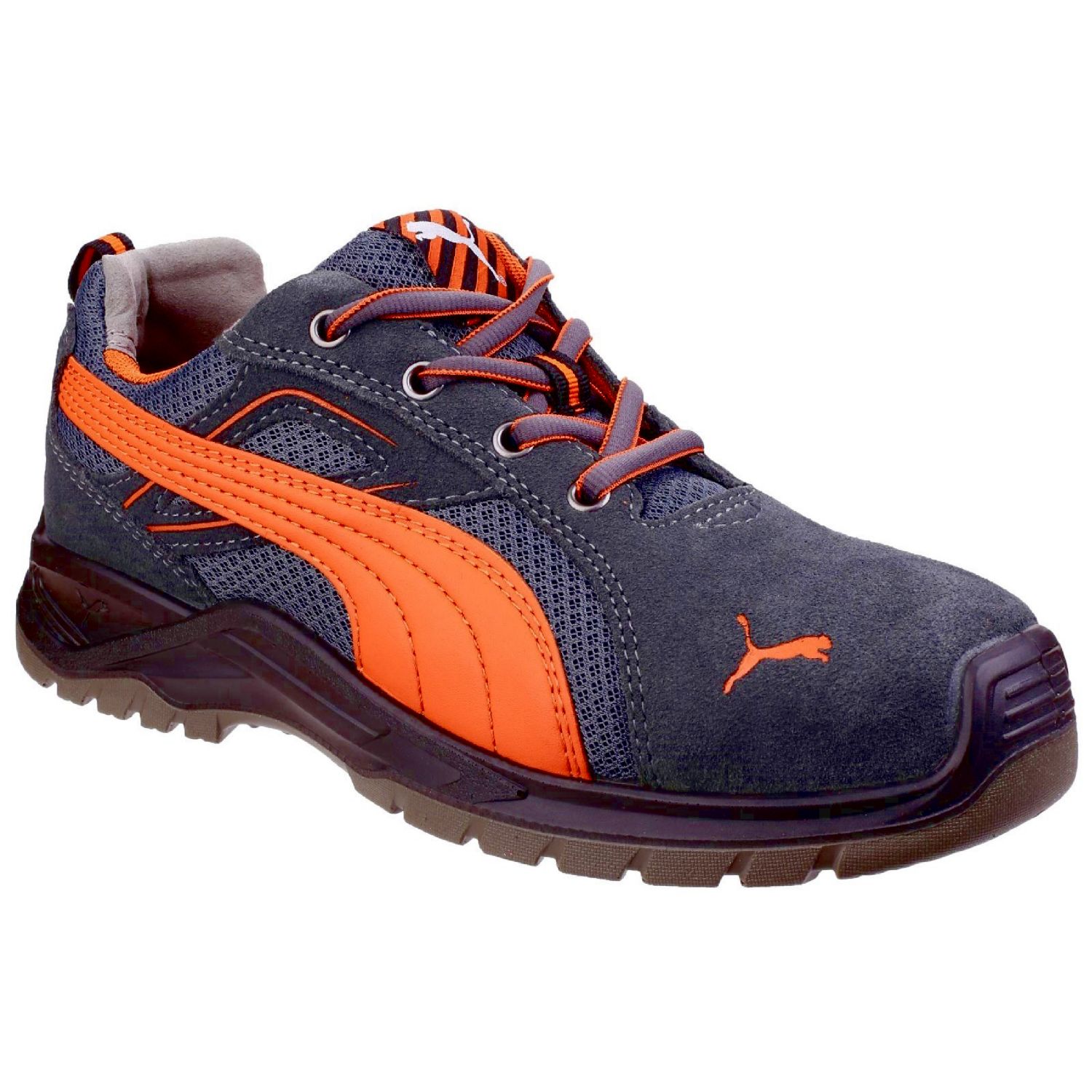 Puma Omni Flash Low Size 9 Orange Steel Toe Cap Safety Trainers (401JX)