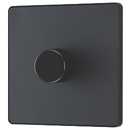 British General Evolve 1-Gang 2-Way LED Dimmer Switch  Grey with Black Inserts