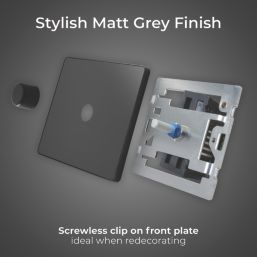 British General Evolve 1-Gang 2-Way LED Dimmer Switch  Grey with Black Inserts