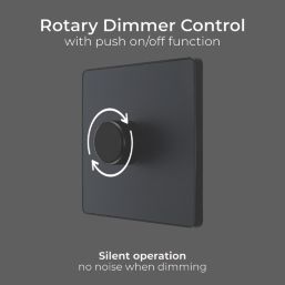 British General Evolve 1-Gang 2-Way LED Dimmer Switch  Grey with Black Inserts