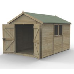 Forest Timberdale 8' 6" x 12' (Nominal) Apex Tongue & Groove Timber Shed with Base & Assembly