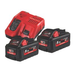 Milwaukee M18FHSAG125XPDB 552X 18V 2 x 5.5Ah Li Ion RedLithium