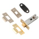 Smith & Locke Electro Brass/Satin Chrome Tubular Mortice Latch 76mm Case - 56mm Backset