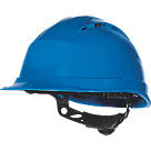 Delta Plus Quartz Up IV Vented Rotor Wheel Ratchet Safety Helmet Blue