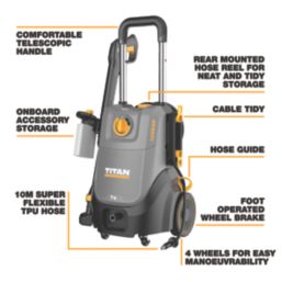 Titan TTB1226PRW 165bar Electric High Pressure Washer 2300W 220-240V