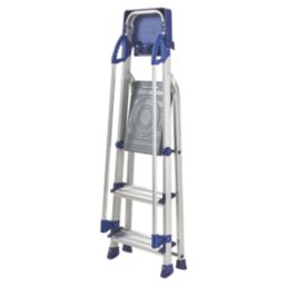 Werner Aluminium 1.22m 3 Step Platform Step Ladder With Handrail