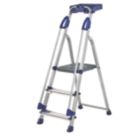 Werner Aluminium 1.22m 3 Step Platform Step Ladder With Handrail