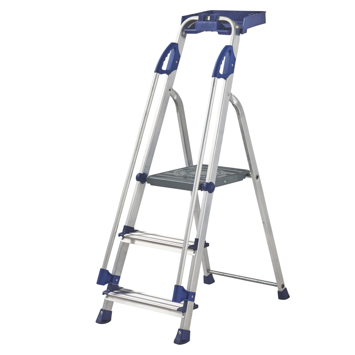 Werner Aluminium 1.22m 3 Step Platform Step Ladder With Handrail (402CJ)