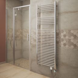 Flomasta 1600mm x 600mm 1706BTU Chrome Flat Electric Towel Radiator