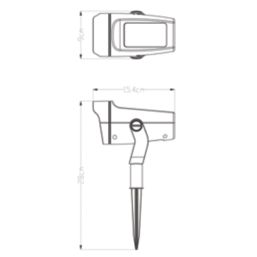 Essentials  Outdoor LED Solar-Powered Spike Light Black 15lm