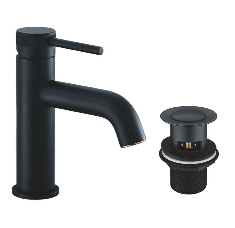 Highlife Bathrooms Dundas Matt Black 165mm Standard Lever Mono Basin ...