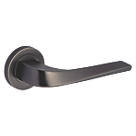 Smith & Locke Formby Fire Rated Lever on Rose Door Handles Pair Pearl Grey