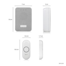 Byron DBY-22321 Battery-Powered Wireless Doorbell White / Grey