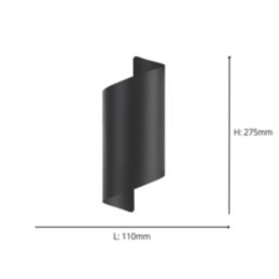 Eglo Montarello Outdoor LED Wall Light Black 4W 1200lm