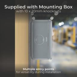 British General  13A 2-Gang SP Switched Metal Clad Passive Type A RCD Socket with White Inserts