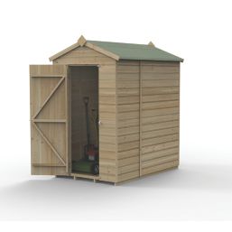 Forest Beckwood 4' x 6' (Nominal) Apex Shiplap Timber Shed with Base