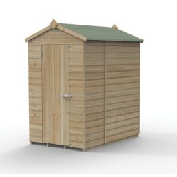 Forest Beckwood 4' x 6' (Nominal) Apex Shiplap Timber Shed with Base