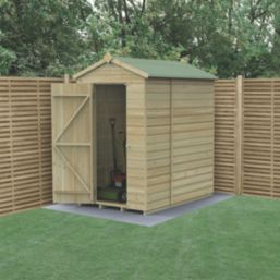 Forest Beckwood 4' x 6' (Nominal) Apex Shiplap Timber Shed with Base