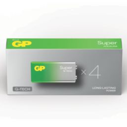 GP Batteries Super  9V Alkaline Batteries 4 Pack
