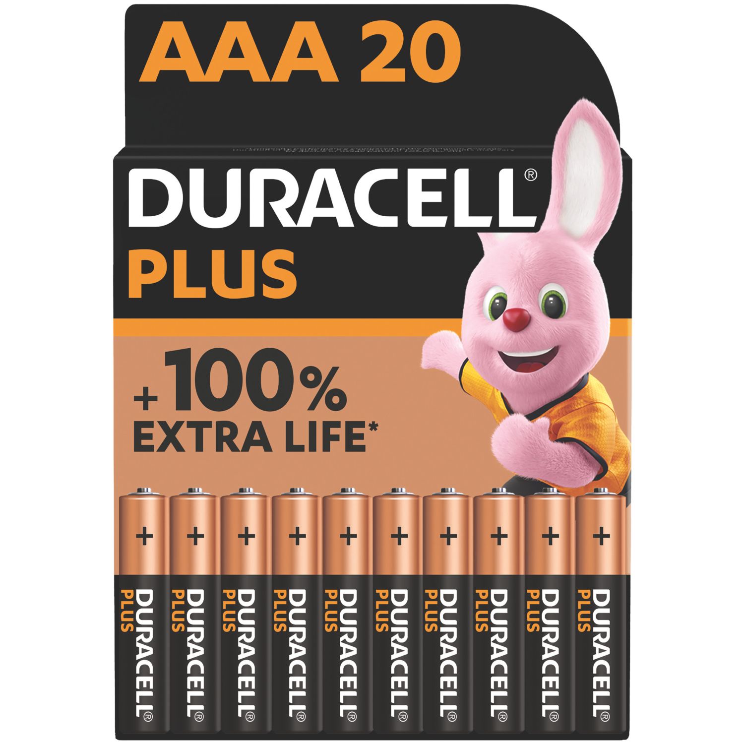 Duracell Plus AAA 1.5V Alkaline Batteries 20 Pack (402RP)