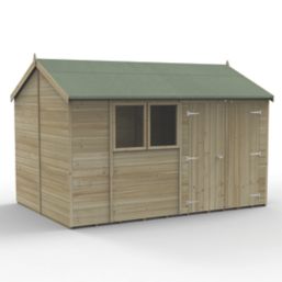 Forest Timberdale 12' x 8' 6" (Nominal) Reverse Apex Tongue & Groove Timber Shed with Base
