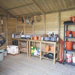 Forest Timberdale 12' x 8' 6" (Nominal) Reverse Apex Tongue & Groove Timber Shed with Base