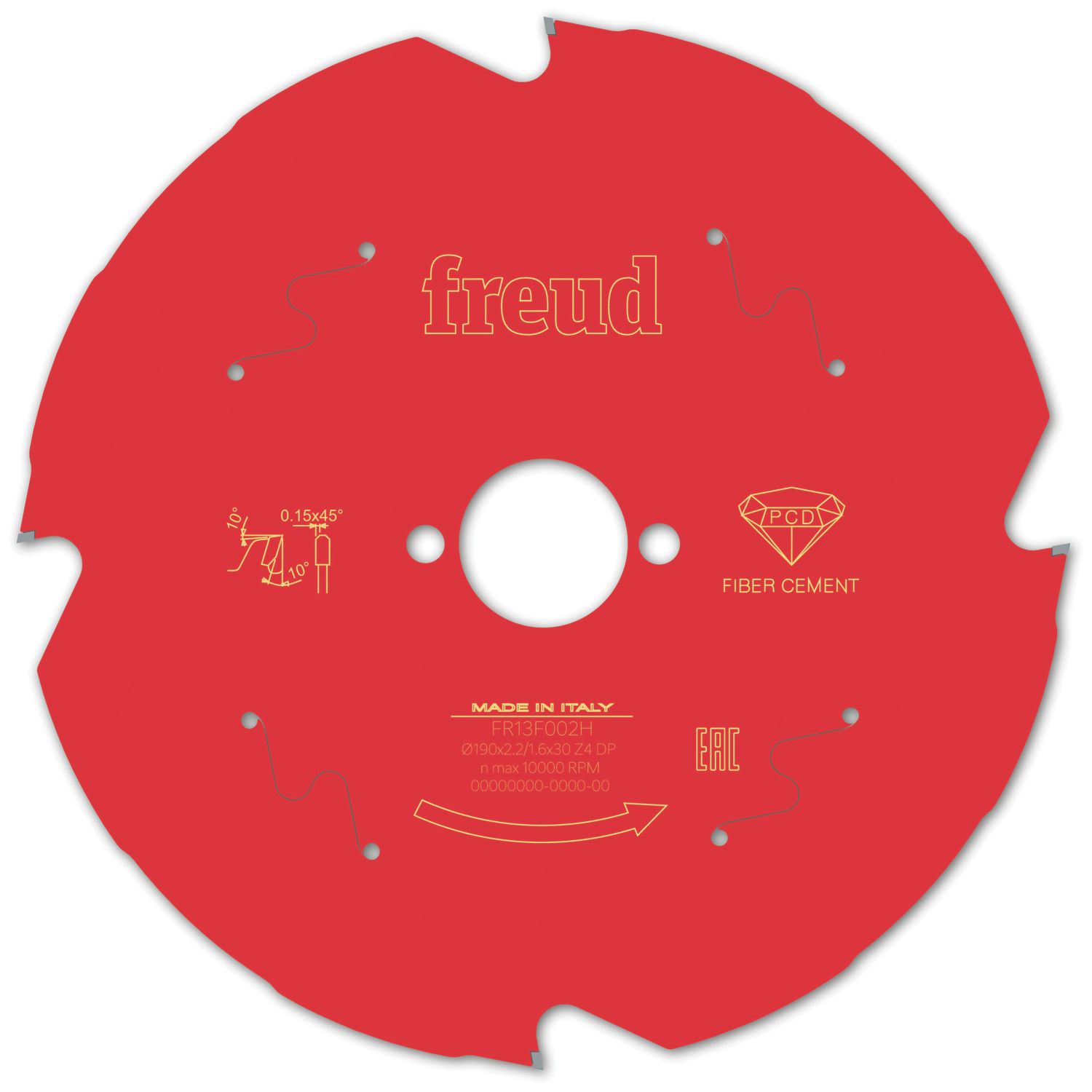 Freud F03FS09842 Fibre Cement Circular Saw Blade 190mm x 30mm 4T (402VV)
