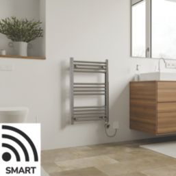 Azur 750mm x 500mm 1024BTU Chrome Flat Electric Towel Radiator