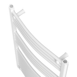 Flomasta 1000mm x 600mm 1760BTU White Curved  Towel Radiator